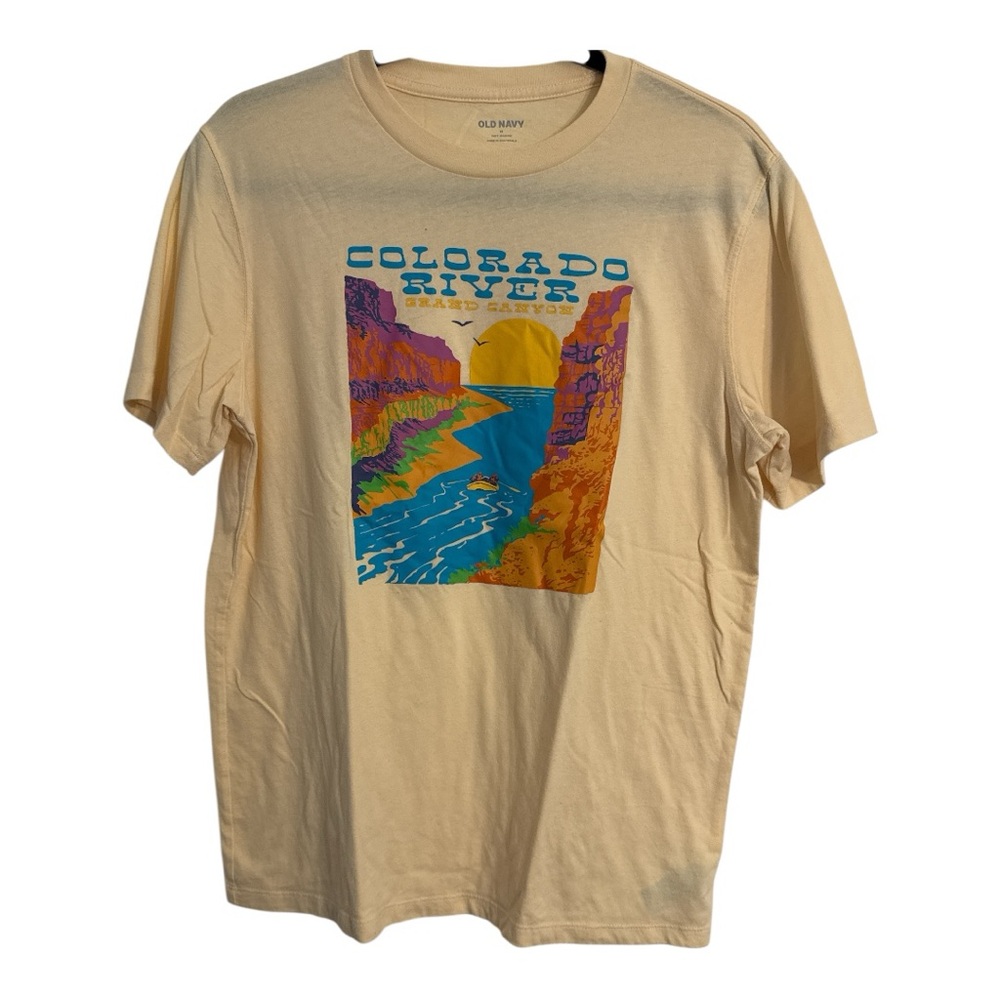 Old Navy Cream Short Sleeve Tee with Retro Graphic